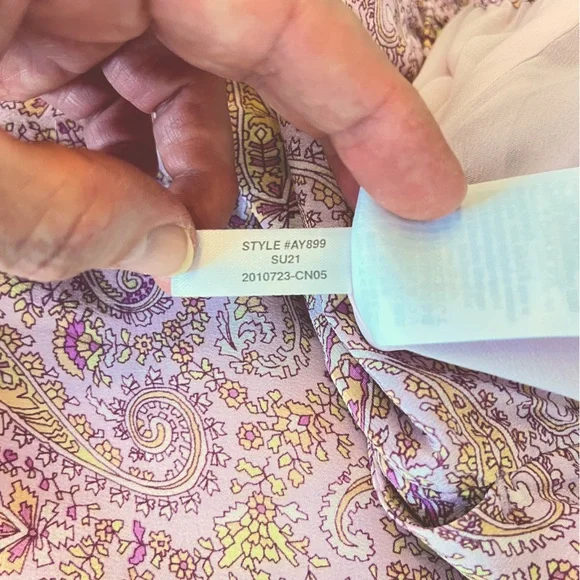 J. Crew 100% Silk Pull-on Pant in Beach Paisley Pink Yellow Blush White Sz 14 - Picture 10 of 10